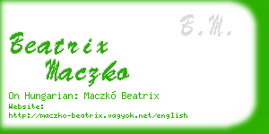 beatrix maczko business card